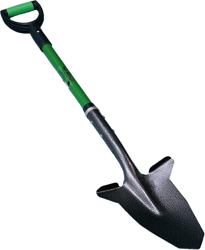 Spear Head Spade SHFD3 40 Lime Garden Spade Shovel - Gardening Shovel with a 9 x 11 Beveled Blade, Steel-Reinforced Fiberglass Long Handle & Cushioned D-Grip - Digging Spade for Planting