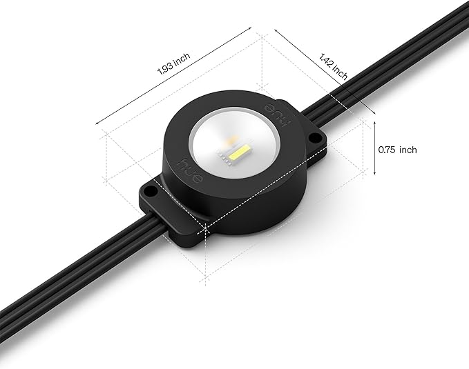 Philips Hue Festavia 150ft Permanent Outdoor String Lights, 80 Dimmable Lights, 55 Lumens Each, Weatherproof, Water-Resistant, Black Wire, Color Ambience, Bridge Required