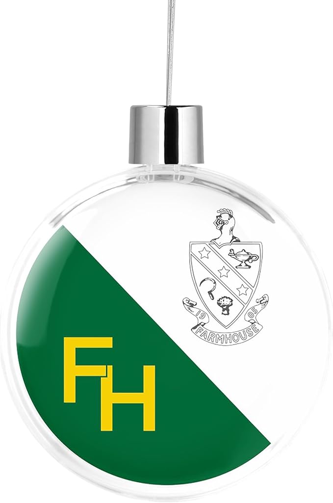 Farmhouse Round Flat Christmas Tree Ornament Decoration for Tree Party Home Holiday Decor (Farmhouse 7)