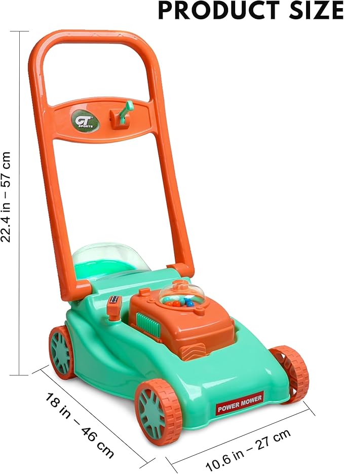 Kids Lawn Mower with Realistic Grass-Cutting Action and Sounds – No Batteries Required | Fun Outdoor Push Toy, Birthday Gift & Holiday Present for 3, 4, 5, 6, 7, 8 Year Old Boys and Girls (Green)