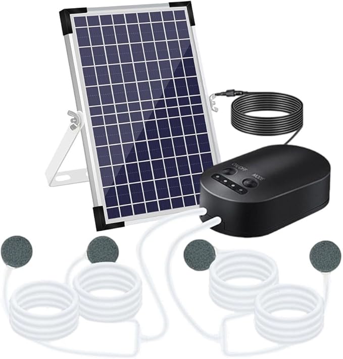 10W Solar Pond Aerator, Solar Powered Efficiency, Adjustable Ventilation Modes, Long Lasting Performance