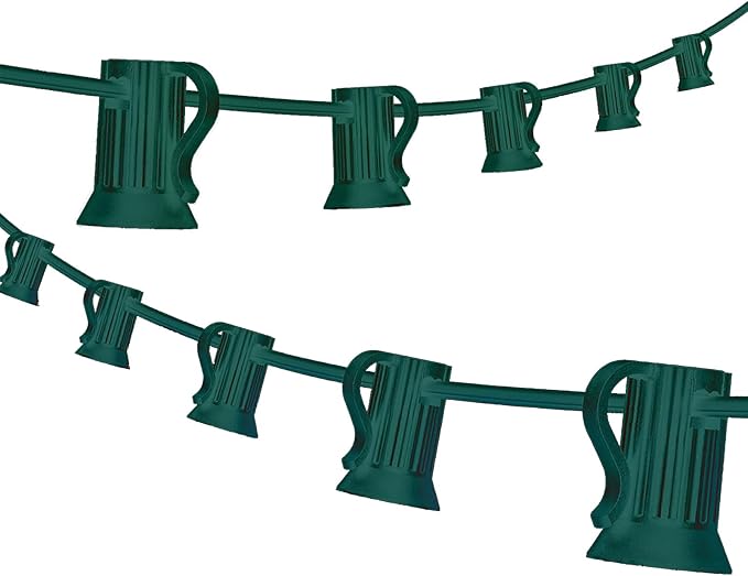 50FT C9 Light String Christmas Stringer, E17 Light Sockets 12" Spacing, C9 Stringer Set Green Outdoor String Lights Strand for Wedding Patio Event Lighting Decor, Green Wire