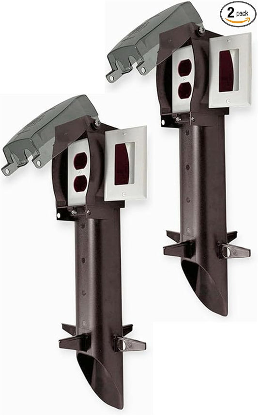 iMBAPrice IMBA-GPD19BR-2 Bronze 19.5" Gard-N-Post Low-Profile Landscape Lighting Post Enclosure with GFCI Device Cover, 2-Pack