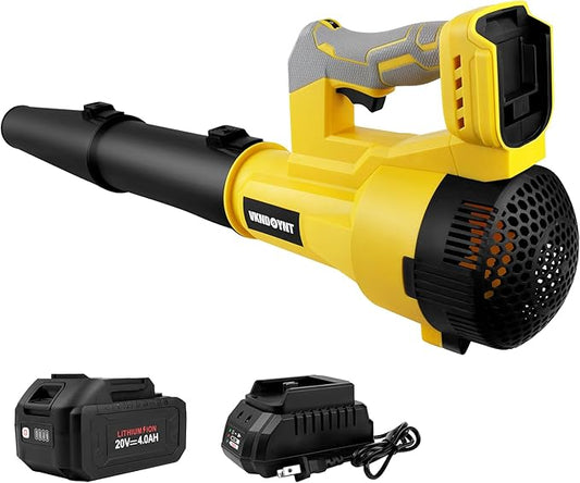 Leaf Blower Cordless, 6 Speed Levels Electric Leaf Blower with 4.0Ah Battery and Charger, 580CFM & 160MPH, 4.3 lbs Lightweight, for Lawn Care, Yard, Garage, Blowing Leaves, Dust or Snow