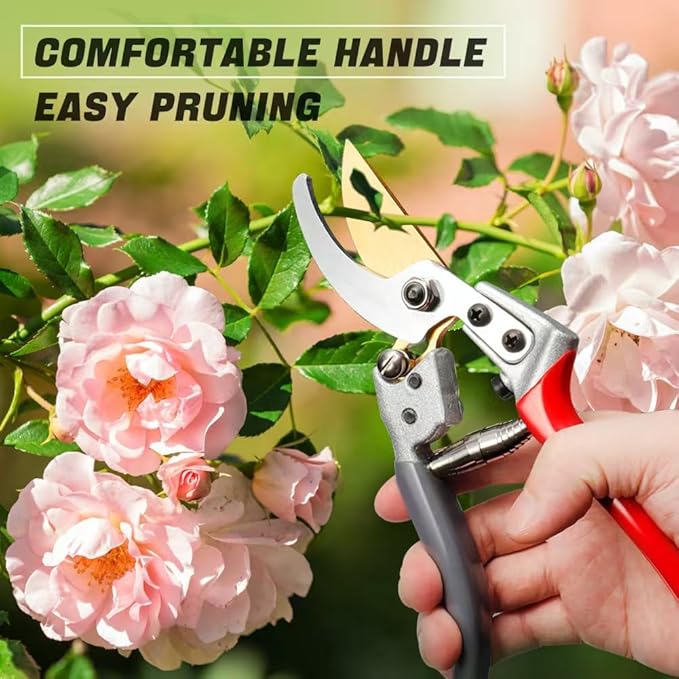 Professional gardening shears, made of SK5 stainless steel material, sturdy and durable, Dual color anti slip handle is easier to use £¬and suitable for various tasks such as gardening pruning