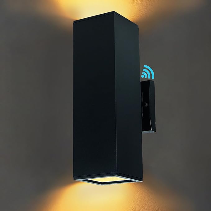 Up Down Outdoor Wall Lights, Dusk to Dawn Outdoor Lighting Fixtures Wall Mount, Matte Black Front Porch Light, Outdoor Wall Lantern for Patio, Garage, Front Door - ETL Listed
