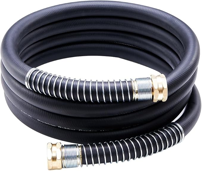 Leader Garden Hose 10ft x 3/4, Heavy Duty Short Water Hose, Female to Female Fittings, Five Layered Braiding for Durability, 1000PSI Burst, 300PSI Working (Black)