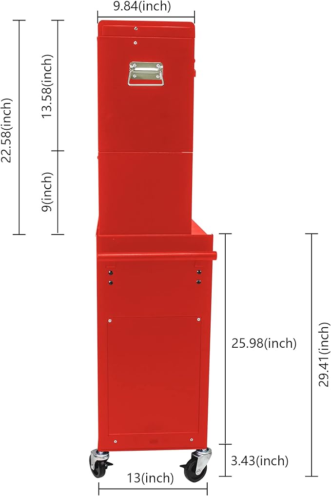 RYH 4-7 Drawers Rolling Tool Chest & Tool Box on Wheels | Heavy Duty Metal Cart with Ball Bearing Drawers | Fits US General Tool Box for Garage Storage (Red, 6 Drawers 3 in 1/51.99 H ¡¿ 20.87 W)