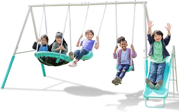 Sportspower Super Saucer Metal Swing Set: 2 Swings