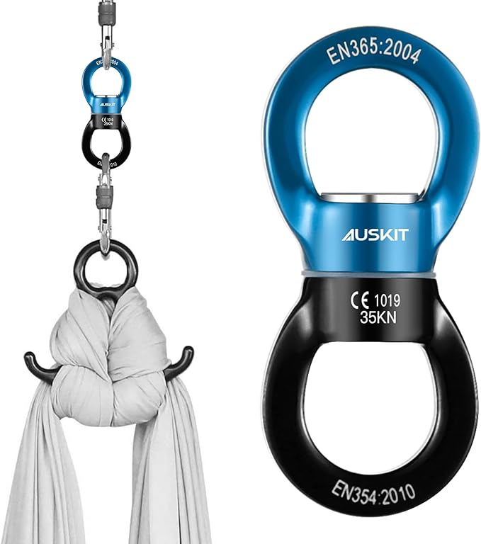 Black Blue Swing Swivel, 35 KN Safest Rotational Device Hanging Accessory