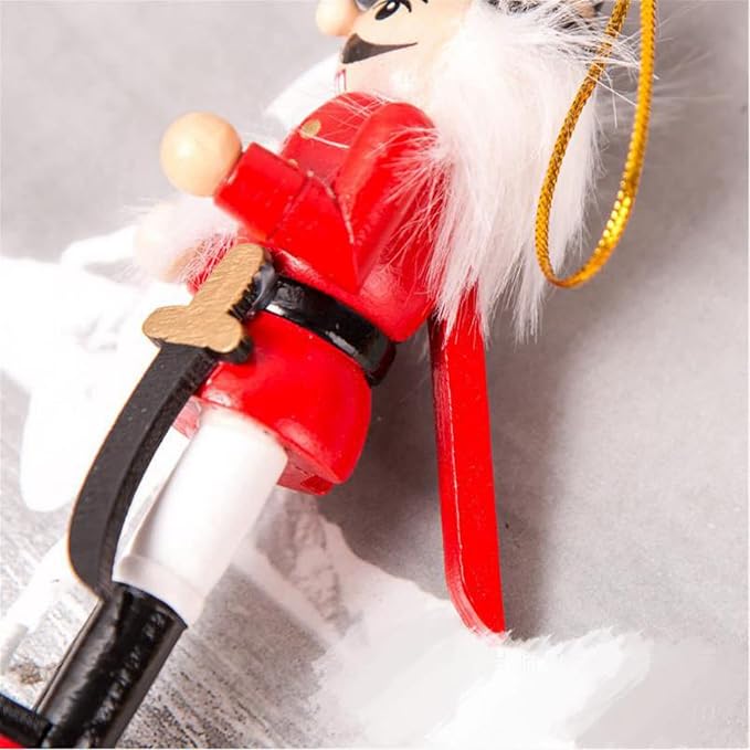 6 PCS Christmas Nutcracker Ornament Set, 4.7Inch Nutcrackers Tree Ornaments Set, Nutcracker Figures with Opening Mouths Christmas Decorations for Xmas Tree, Table Decor
