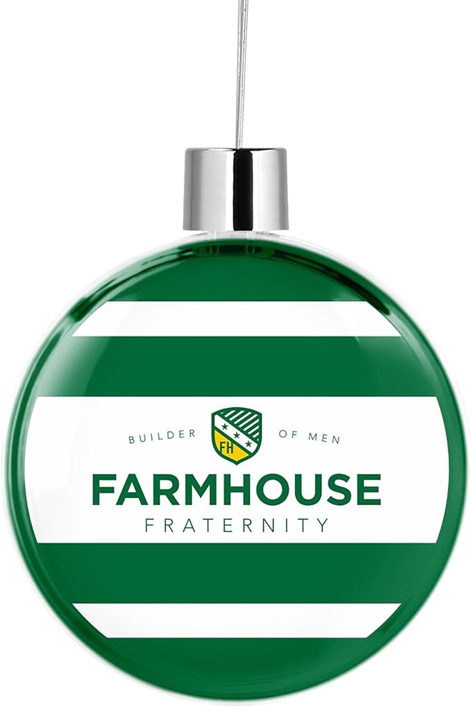 Farmhouse Round Flat Christmas Tree Ornament Decoration for Tree Party Home Holiday Decor (Farmhouse 6)
