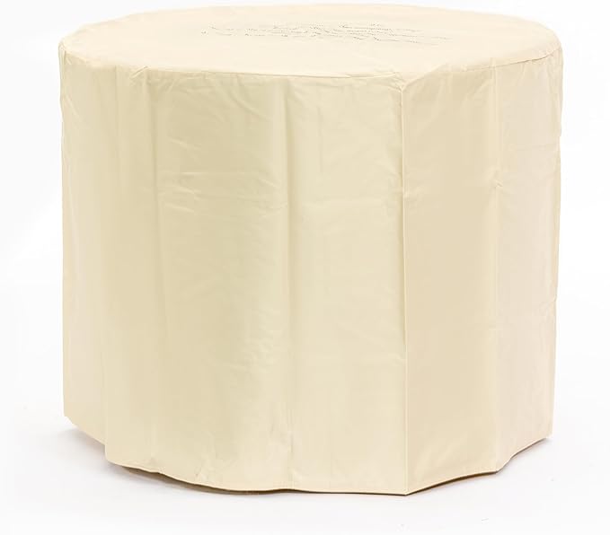 30'' Marble Ceramic Round Propane Fire Pit Table, 50,000 BTU Gas FirePit for Outdoor, Fire Table with Lid, Warmth & Ambience to Gatherings and Parties On Patio Deck Garden Backyard, Black.