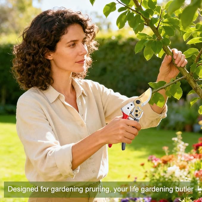 Professional gardening shears, made of SK5 stainless steel material, sturdy and durable, Dual color anti slip handle is easier to use £¬and suitable for various tasks such as gardening pruning