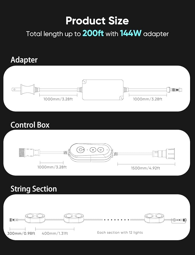 APPECK Permanent Outdoor Lights Pro 150ft, 108W RGBCW Eaves Lights with 108 LED Lights, 80lm, Cuttable, 111 Scene Modes, IP67 Waterproof Lighting for Halloween Decoration, Work with Alexa, White