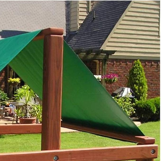 52 x 90 Outdoor Swingset Shade Kids Playground Roof Canopy Waterproof Snow Proof Tent Cover Replacement Tarp Sunshade (Green)