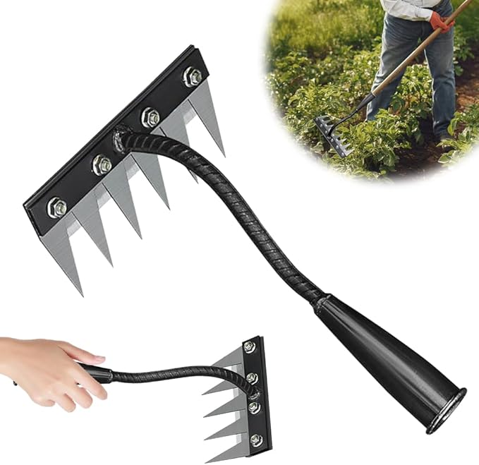 Detachable Gardening Hand Weeder Tool, 2025 New Manual Weeder Claw Remover Tool Weed Puller Tool, Manganese Steel Manual Weeder Claw Remover Tool Weeding Tools for Yard and Garden (6 Tines)