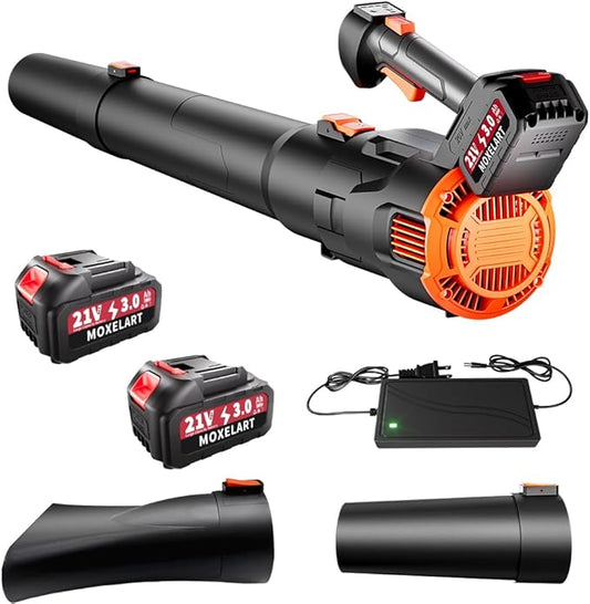 Leaf Blower Cordless, Electric Leaf Blowers with 2 x 3.0Ah Batteries and Charger, 3 Variable Speed Modes, Powerful Lightweight Blowers for Lawn Care, Patio, Blowing Leaves, Dust and Snow