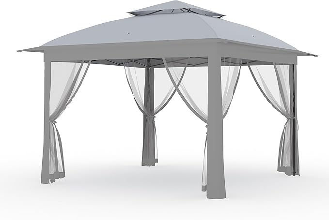 11x11 Pop Up Instant Gazebo Tent for Backyard, With Portable Carrying Bag, Outdoor Canopy Gazebos Waterproof With Mosquito Netting