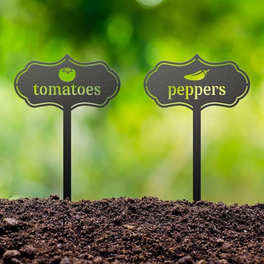 RealSteel - Seed & Plant Markers - Indoor/Outdoor Herb Garden Stakes - Elegant Fruit/Vegetable Seed Labels - Durable Plant Tags for Pots - Classy Design for Farmhouse/Greenhouse (Oregano)