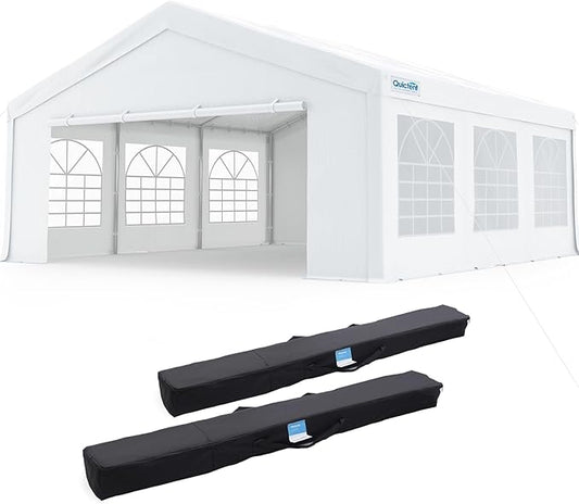 Quictent 20x20 Party Tent Heavy Duty Outdoor Canopy Tent Carport Wedding Event Shelter BBQ Wedding Tents for Parties with Storage Bags(Church)