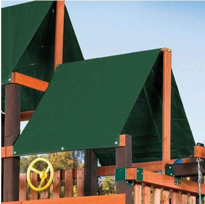 52 x 90 Outdoor Swingset Shade Kids Playground Roof Canopy Waterproof Snow Proof Tent Cover Replacement Tarp Sunshade (Green)
