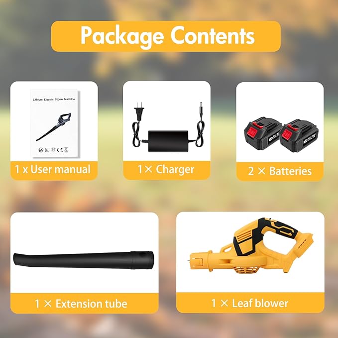 Leaf Blower Cordless, 21V Cordless Blower with 2 x 3.0Ah Battery, 540CFM 140 MPH Battery Powered Leaf Blower, Lightweight Handheld Blower for Lawn Care, Patio, Dust, Blowing Leaves, Snow