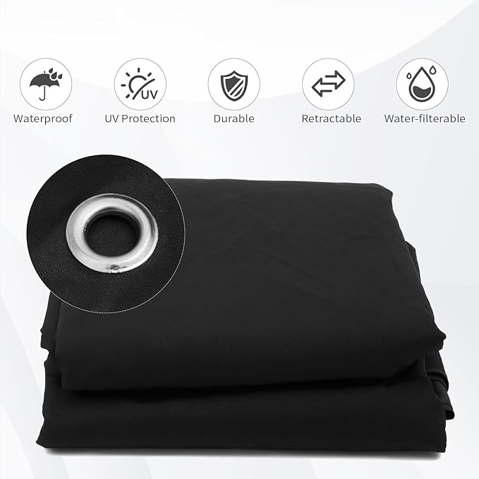 Gazebo Replacement Canopy Top Waterproof Cover, Fits Model L-GZ136PST, Double-Tiered and UV-Resistant (Black)