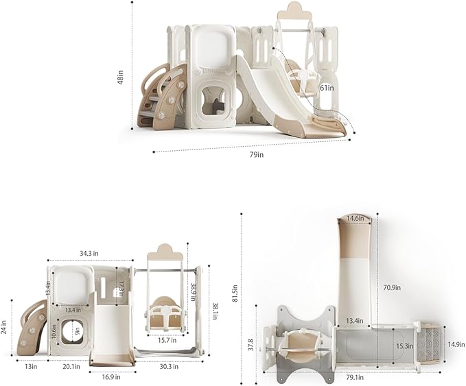 3-in-1 Toddler Slide Set with Swing and Climber, Kids Playset with Slide for Toddlers, Indoor Outdoor Backyard Playset, Easy Assembly Freestanding Playground for Kids Ages 3+