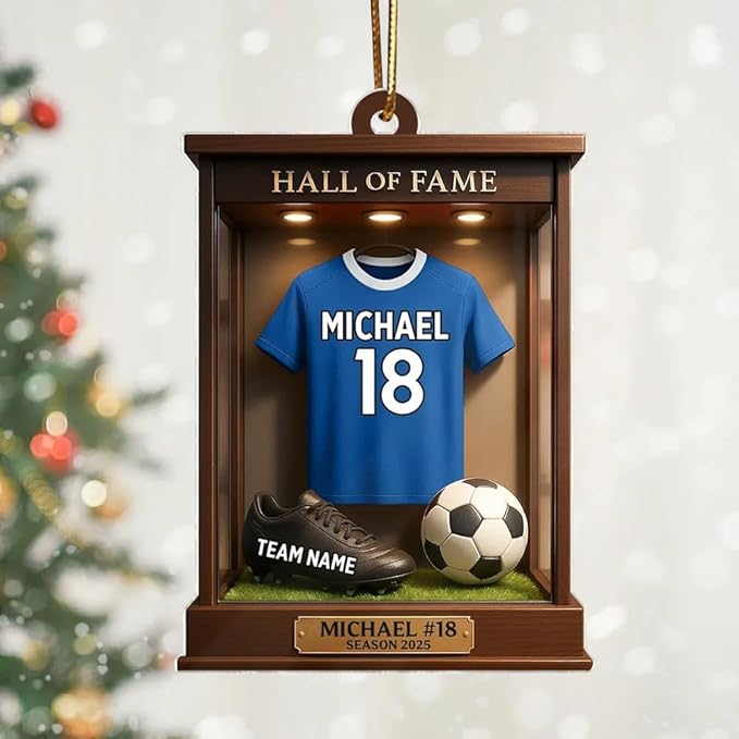 Personalized Soccer Christmas Acrylic Ornament, Soccer Ornament, Soccers Ornaments Christmas Tree Hanging Ornaments Tree Decorations, Soccers Player Uniform /4