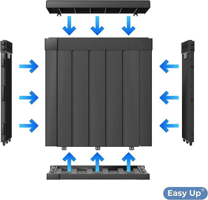 Mersco 50 Gallon Double-Wall Resin Deck Box - Lockable Waterproof Outdoor Storage Box, 515lbs Capacity & Doubles as Seating for Patio Furniture - Garden Tools, Pool Accessories (Black)