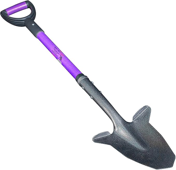 Spear Head Spade SHFD3 40 Lavender Garden Spade Shovel - Gardening Shovel with a 9 x 11 Beveled Blade, Steel-Reinforced Fiberglass Long Handle & Cushioned D-Grip - Digging Spade for Planting