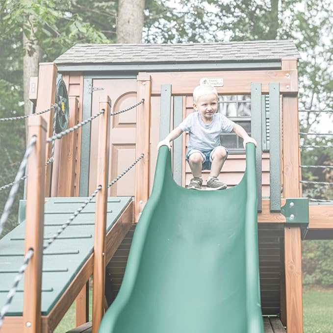 Avalanche Slide for Playsets – Seamless, Heavy-Duty & Safe Fun, Blue | TUSK Strong℠ (Green, 12 ft)