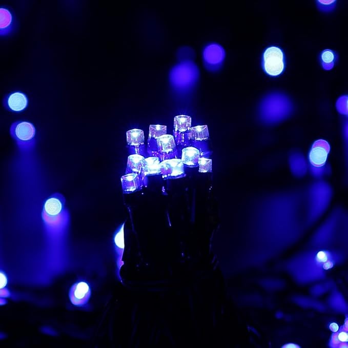 Toodour Solar Christmas Lights, 72ft 200 LED 8 Modes Outdoor Christmas String Lights, Waterproof Solar String Light for Xmas Tree, Fence, Holiday, Party, Balcony, Outdoo Xmas Decorations - Blue
