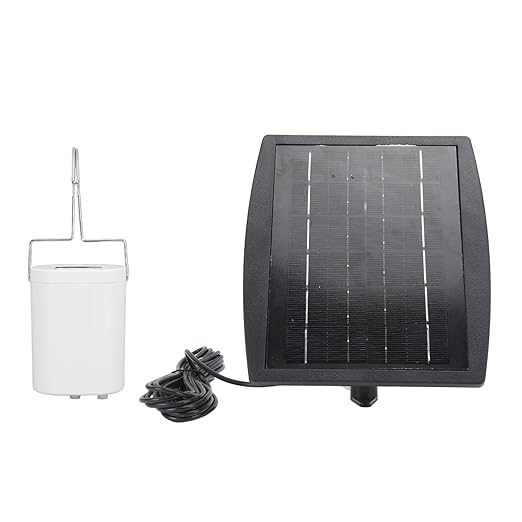 Automatic Plant Watering Irrigation Kit, 3W USB Rechargeable, Waters 4 Pots, Solar Powered Auto Irrigation System for Garden Beds Patio Lawn Plants - Smart Watering, DIY Timer