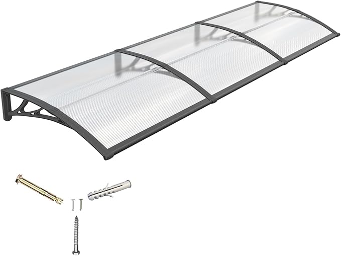 Awning for Door Entrance,40x120 inches Window Awnings for Doors Canopy Polycarbonate Cover Patio Door Awning UV Rain Snow Sunlight Protection Hollow Shee