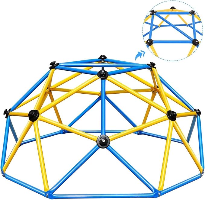 Zupapa Experience Ultimate Fun with The 2025 Upgraded Decagonal Geo Dome Climber - Supports 750LBS and Easy Assembly for Kids (Blue, 6FT)