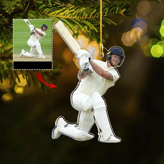 Personalized Cricket Ornament, Custom 2D Acrylic Design for Player or Team, Sports Ornament for Clubs, Fans, and Coaches, Christmas Tree Decoration Keepsake/6