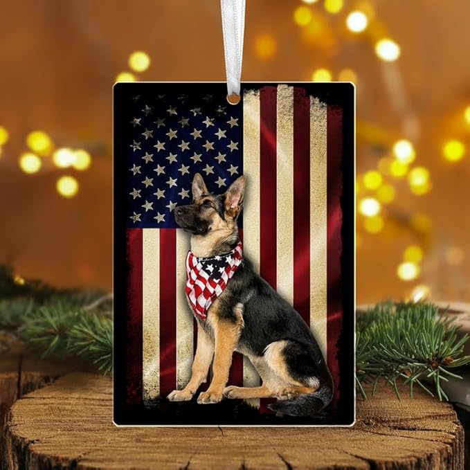FLAGWIX Christmas German Shepherd Gifts for Women Men - Acrylic Ornaments 2025 for Christmas Tree Decorations - Dog Gifts for Dog Lovers, German Shepherd Gift for Animal Lovers Women