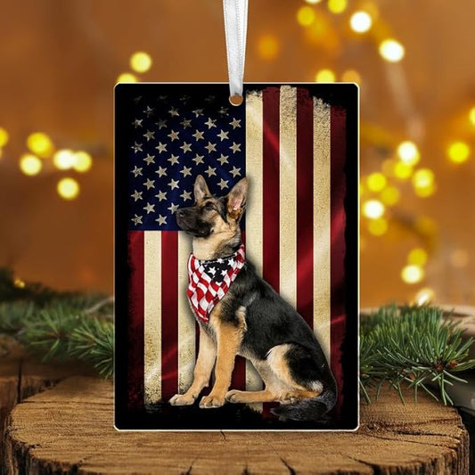 FLAGWIX Christmas German Shepherd Gifts for Women Men - Acrylic Ornaments 2025 for Christmas Tree Decorations - Dog Gifts for Dog Lovers, German Shepherd Gift for Animal Lovers Women