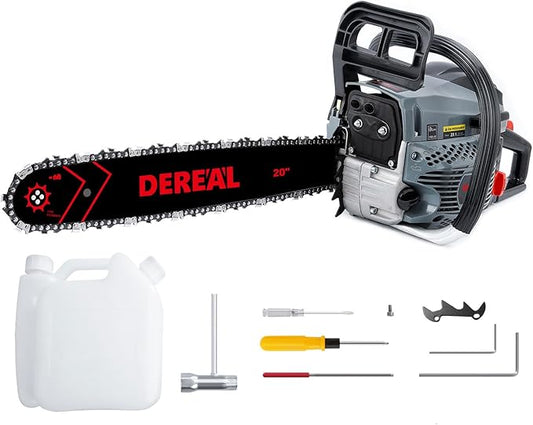 Gas Chainsaws 20 Inch 62CC Gas Powered Chainsaw 3.4HP 2 Stroke Engine Gas Power Chain Saw for Cutting Wood Outdoor Garden Farm Home