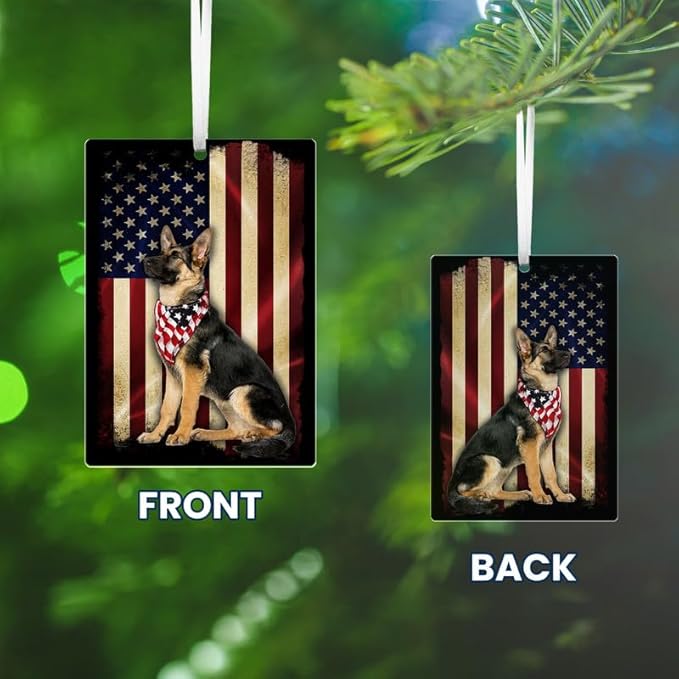 FLAGWIX Christmas German Shepherd Gifts for Women Men - Acrylic Ornaments 2025 for Christmas Tree Decorations - Dog Gifts for Dog Lovers, German Shepherd Gift for Animal Lovers Women