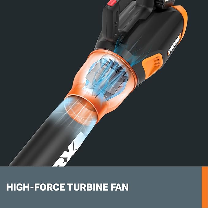 WORX Cordless Leaf Blower, Electric Blower for Lawn Care wth Brushless Motor, 2 ¡¿ 2.5 Ah Batteries & Charger Included, WG584