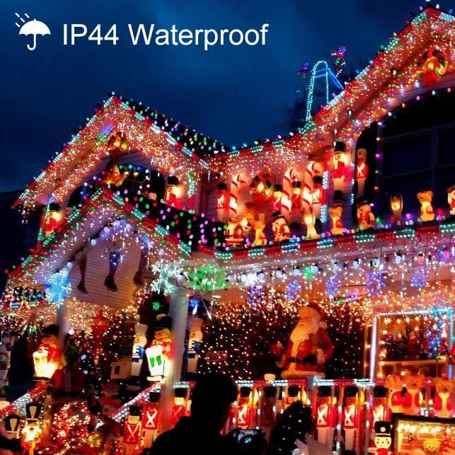Toodour Christmas Lights Outdoor, 213ft 600 LED String Lights, Timer, Waterproof 8 Modes Outdoor Christmas String Light - Twinkle Light for Tree Home Garden Yard Wedding Party Xmas Decor(Multicolor)