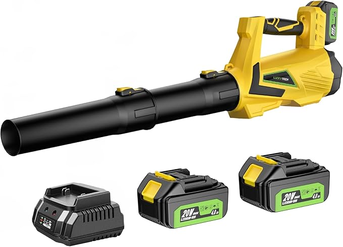 Leaf Blower Cordless, 5-Speed Leaf Blowers with 2 x 4.0Ah Batteries and Turbo Mode, Lightweight Grass Blower Snow Blowers for Lawn Care, Patio, Yard, Blows Leaves, Snow and Dust