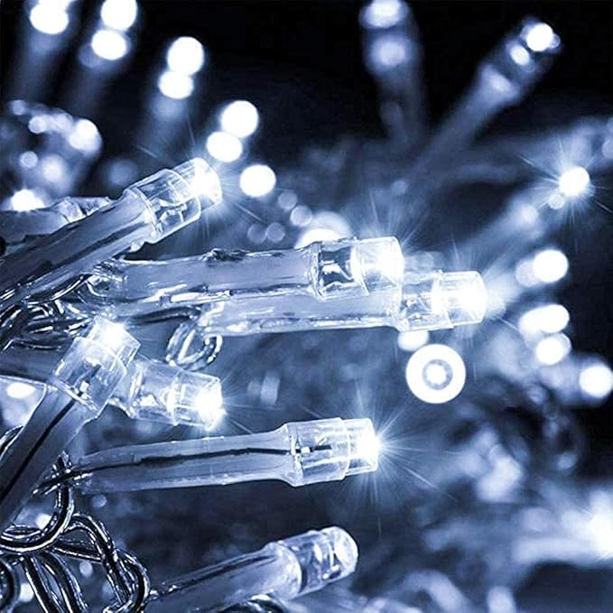 kemooie 500 LED White Christmas Lights, 164 FT 8 Lighting Modes Christmas Fairy Lights, Plug in Waterproof Extra Long Fairy Light for Outdoor Birthday Wedding Party Garden Balcony Decoration (White)