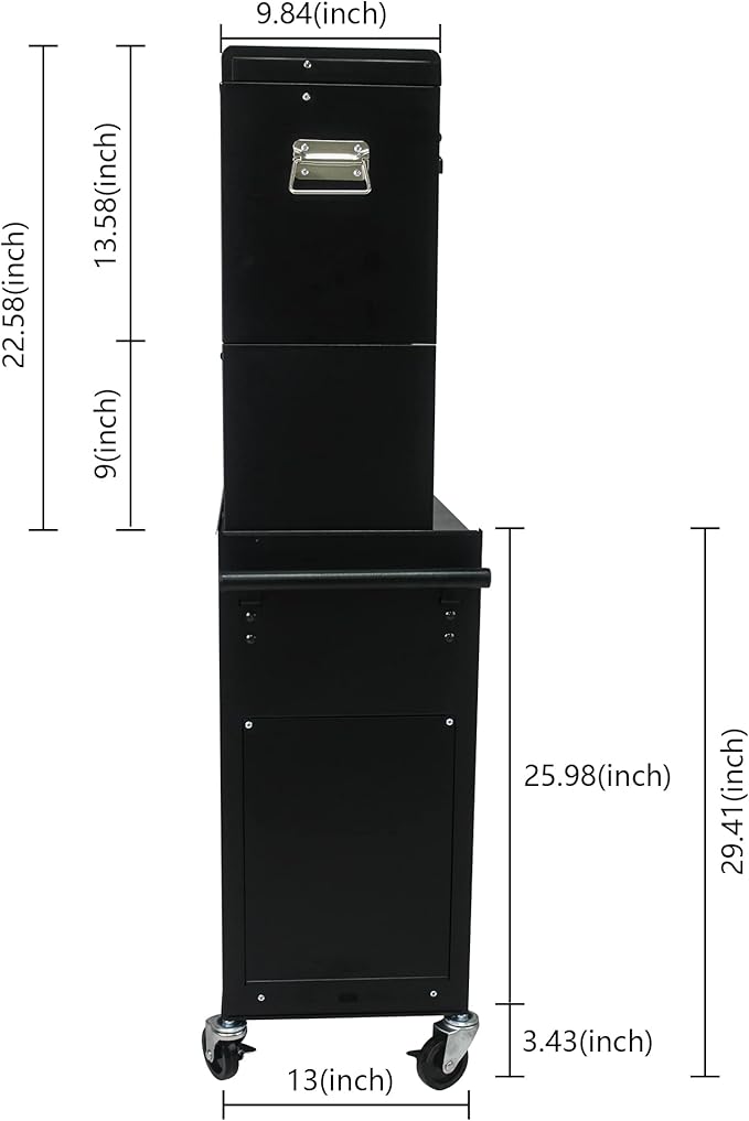 RYH 6 Drawers Rolling Tool Chest & Tool Box on Wheels | Heavy Duty Metal Cart with Ball Bearing Drawers | Fits US General Tool Box for Garage Storage (Black, 6 Drawers 3 in 1/51.99 H ¡¿ 20.87 W)