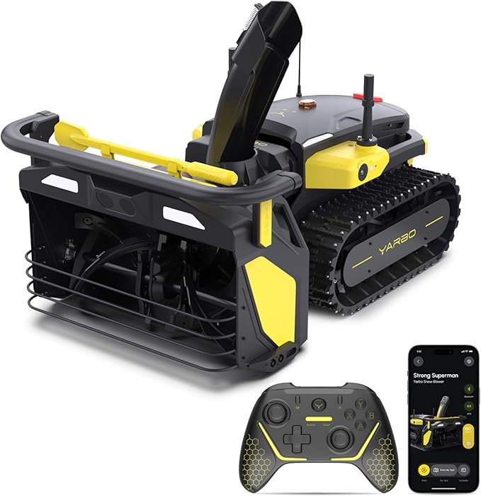 YARBO Snow Blower Robot, 24/7 Autonomous 2-Stage Robotic Snowblower Cordless with Modular Design, 6-40ft Throwing Distance, 12" Cleaning Height, Auto-Mapping, AI Vision & RTK GPS for Navigation