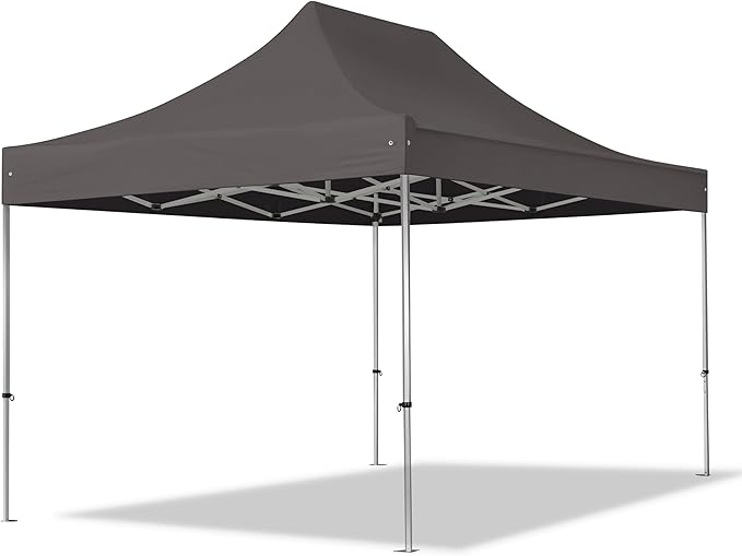 TOOLPORT 10x15 ft PES 800 Pop up canopy PROFESSIONAL Aluminium 1.6 in., Dark Gray