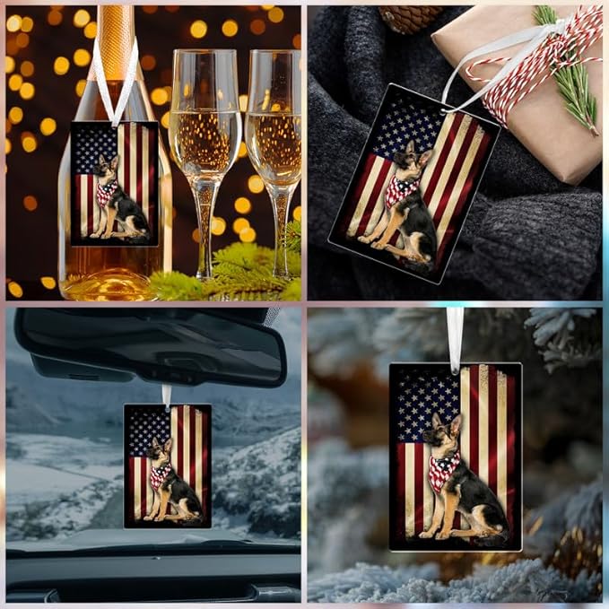 FLAGWIX Christmas German Shepherd Gifts for Women Men - Acrylic Ornaments 2025 for Christmas Tree Decorations - Dog Gifts for Dog Lovers, German Shepherd Gift for Animal Lovers Women